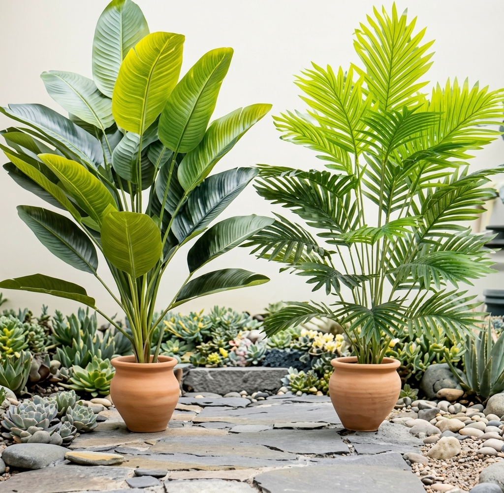Juego de dos plantas artificiales